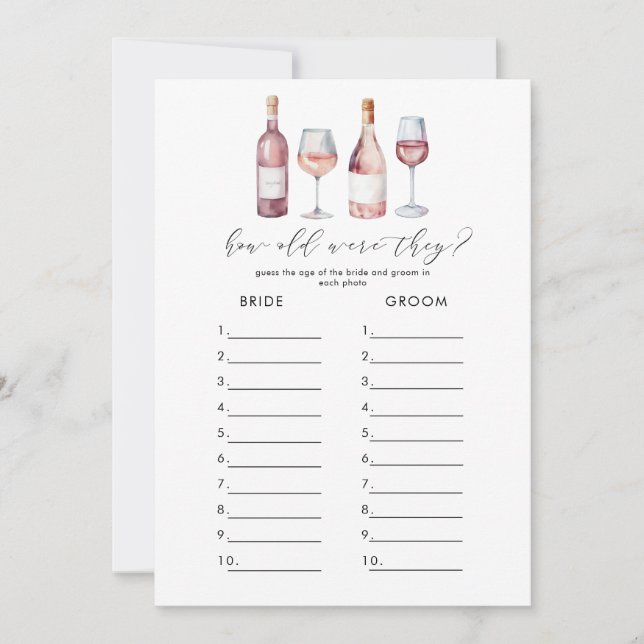 Vino Before Vows Bridal Games Digital Download Invitation (Front)