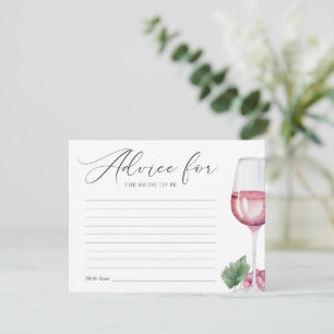 Vino before Vows Bridal Shower Advice and Wishes Enclosure Card
