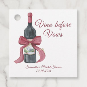 Vino before vows Bridal Shower Favour Tags