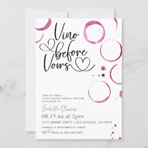 Vino Before Vows Bridal Shower Invitation