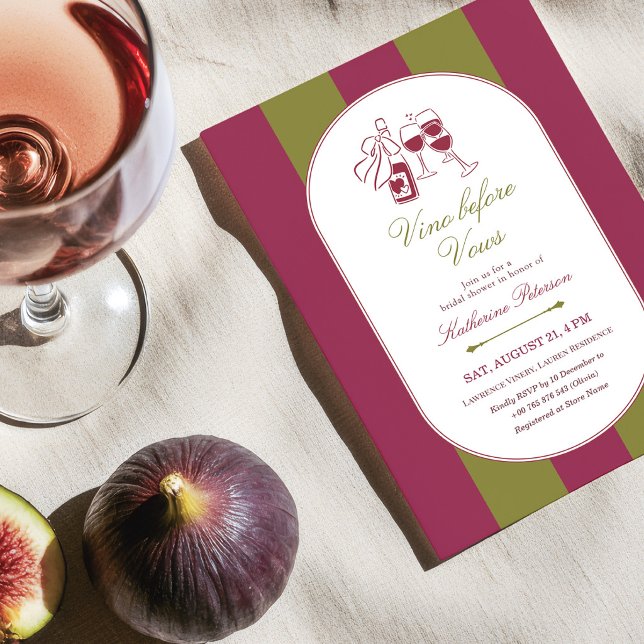 Vino Before Vows Bridal Shower Invitation (Creator Uploaded)