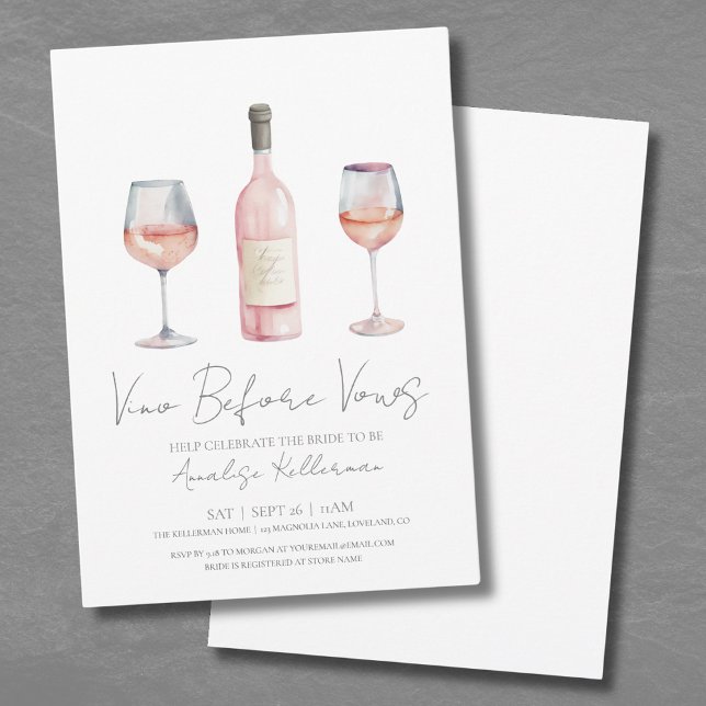 Vino Before Vows Bridal Shower Invitation (Vino Before Vows Bridal Shower Invitation )