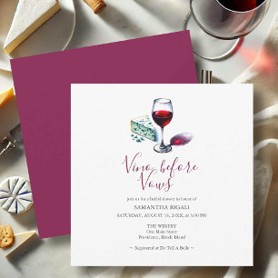 Vino Before Vows Bridal Shower Invitation