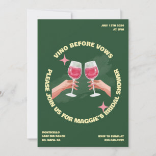 Vino Before Vows Bridal Shower Invitation