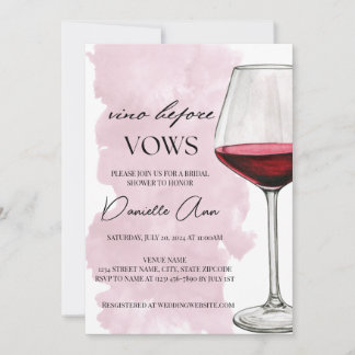 Vino Before Vows Bridal Shower Invitation
