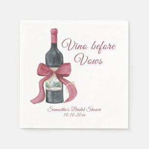 Vino before vows Bridal Shower Napkin