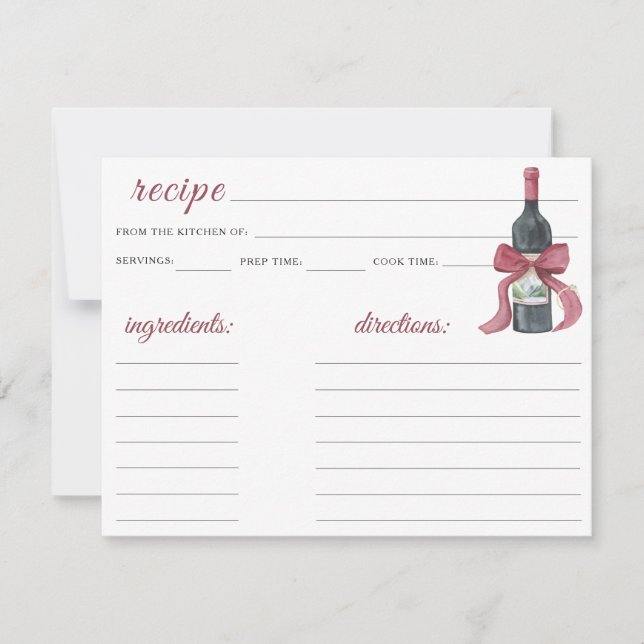 Vino before vows Bridal shower - recipe (Front)