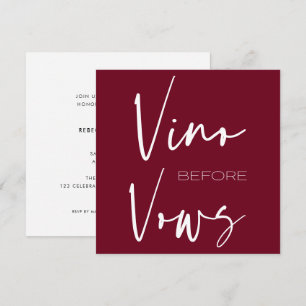 Vino before Vows Burgundy Red Wine Tasting Bridal Invitation