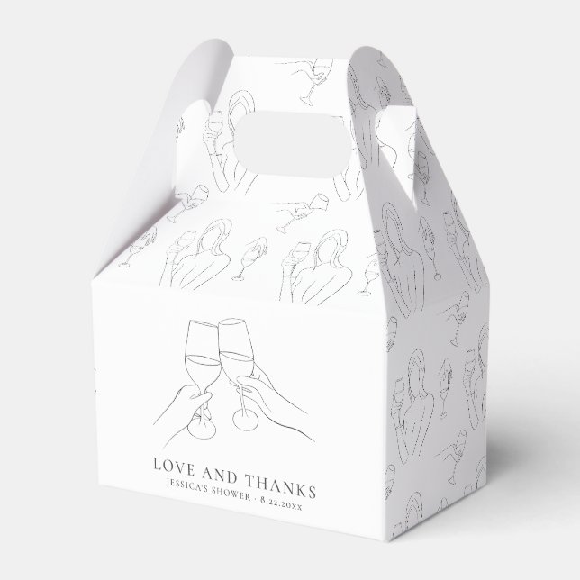 Vino Before Vows Chic Wine Bridal Shower Favour Box (Front Side)