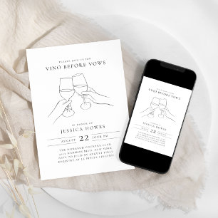 Vino Before Vows Chic Wine Bridal Shower Invitation