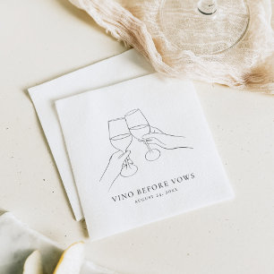 Vino Before Vows Chic Wine Bridal Shower Napkin