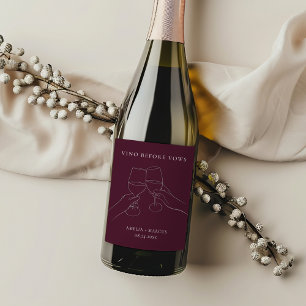 Vino Before Vows Chic Wine Bridal Shower Wine Label