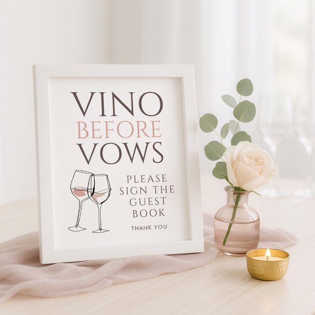 Vino Before Vows Doodle Guest Book Bridal Shower (Creator Uploaded)
