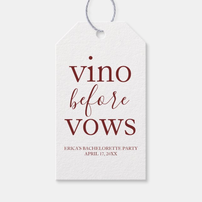 Vino Before Vows Favour Tags (Front)