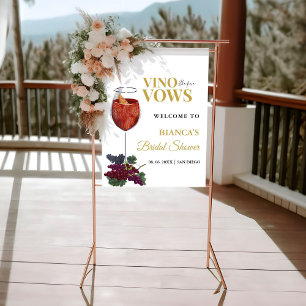 Vino before Vows Floral Bridal Shower Welcome  Poster