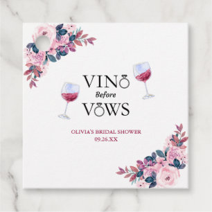 Vino Before Vows Floral Wine Tasting Bridal Shower Favour Tags