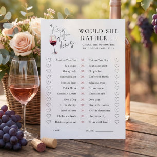 Vino Before Vows Game for Bridal Shower card