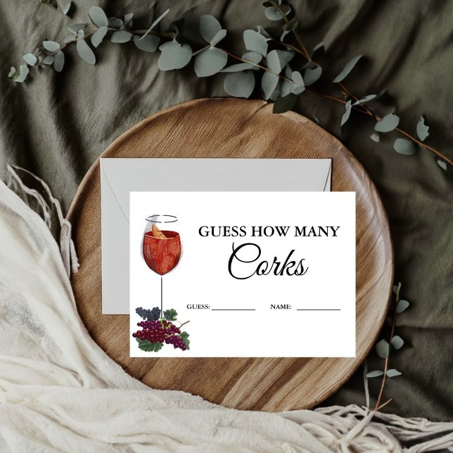 Vino Before vows Guess How Many Corks Game  Card (Creator Uploaded)