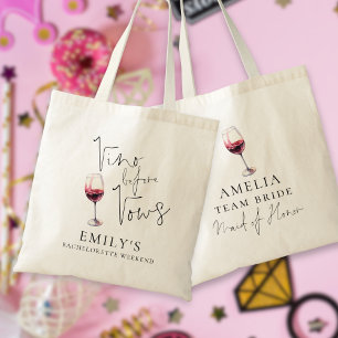 Vino Before Vows Maid of Honour Bachelorette Party Tote Bag