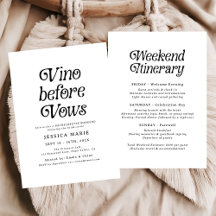 Vino Before Vows | Minimal Retro Bachelorette 