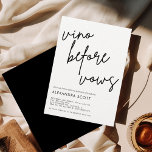 Vino before Vows Minimalist Modern Bridal Shower Invitation<br><div class="desc">Celebrate the bride-to-be and raise a glass to a new chapter in her life with this beautiful and modern bridal shower invitation. With its sleek minimalist design, this invitation is perfect for the stylish bride who wants to invite her closest friends and family to a vino-filled celebration before her big...</div>