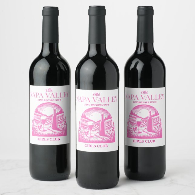 vino before vows napa valley pink wine label (Bottles)
