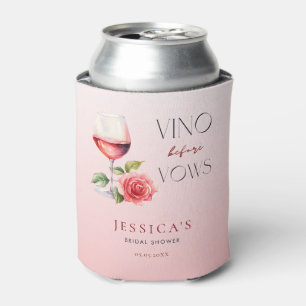 Vino Before Vows Pink Wine Theme Bridal Shower     Can Cooler