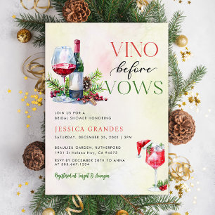 Vino Before Vows Pink Wine Theme Bridal Shower Invitation