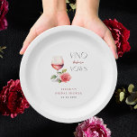 Vino Before Vows Pink Wine Theme Bridal Shower Paper Plate<br><div class="desc">Celebrate your bridal shower with these cute paper plates,  featuring watercolor wine glass with rose and custom text of your choice. Easily add your details by clicking on the "personalise" option.</div>