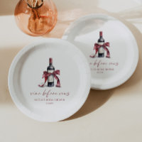 Vino Before Vows Red Wine Bottle Bow Bridal Shower