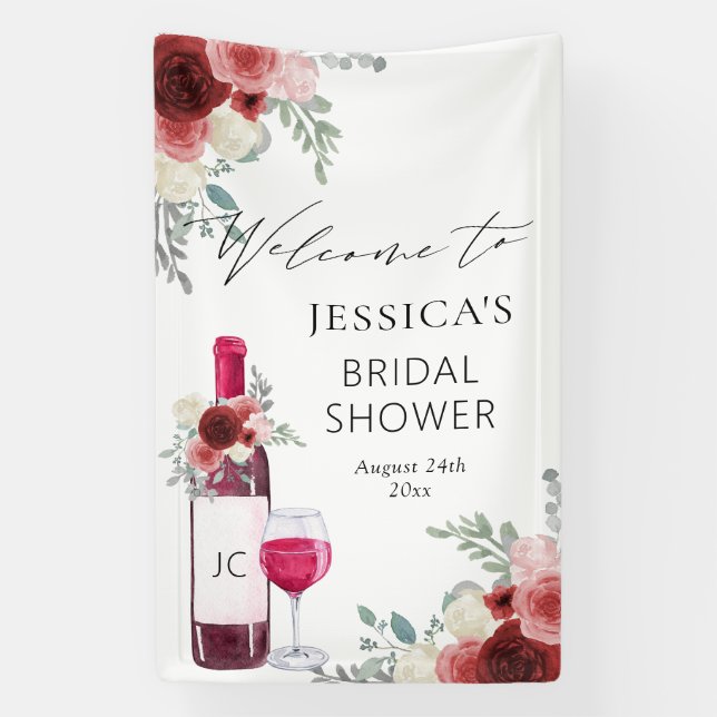 Vino Before Vows Red Wine Welcome Sign (Vertical)