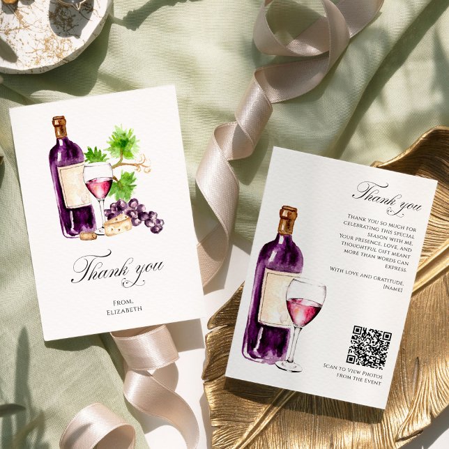 Vino Before Vows Thank You Card Bridal Shower QR (Creator Uploaded)