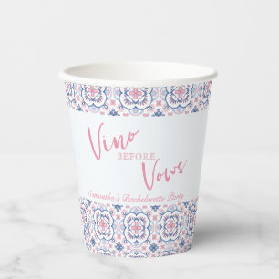 Vino Before Vows Wine Bachelorette  Paper Cups