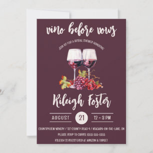 Vino Before Vows, Wine,  Bottles, Bridal Shower Invitation