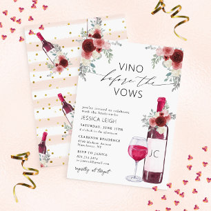 Vino Before Vows Wine Bridal Shower Invitation