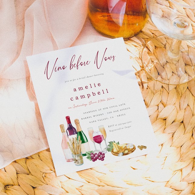 Vino Before Vows Wine Budget Bridal Shower (Card Front Mock-up)