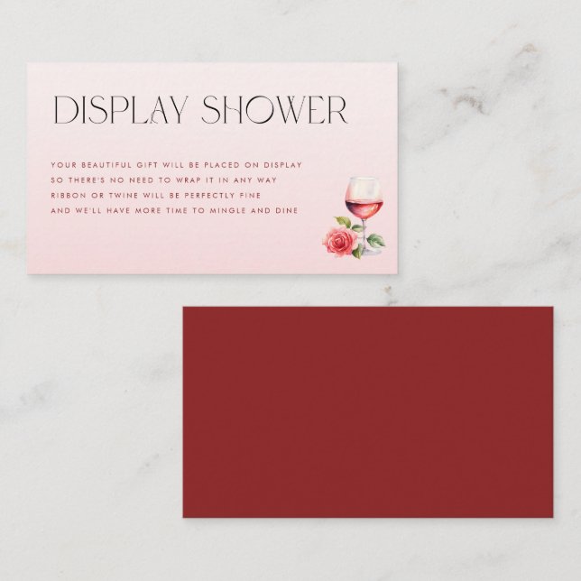 Vino Before Vows Wine Display Shower Bridal Shower Enclosure Card (Front/Back)