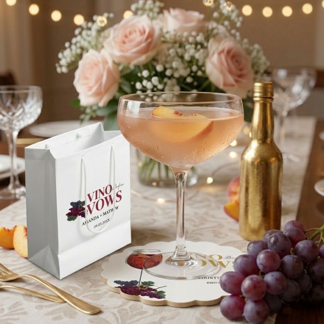 Vino before vows WIne Tasting bridal shower Medium Gift Bag (Creator Uploaded)