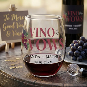 Vino before vows WIne Tasting bridal shower Stemless Wine Glass