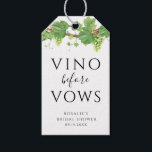 Vino Before Vows Wine Theme Bridal Shower Gift Tags<br><div class="desc">Enhance your wine-themed bridal shower with the "Vino Before Vows Wine Theme Bridal Shower Gift Tags, " featuring watercolor wine leaves. Whether hosting a wine-themed bridal shower,  a winery party,  or a wine-tasting celebration,  these tags add an elegant touch to your bridal shower favours.</div>