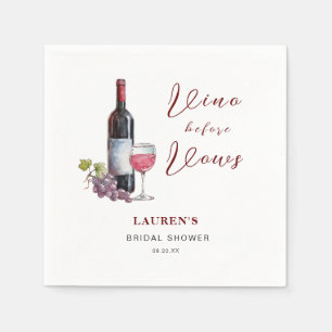 Vino before Vows Wine Theme Bridal Shower Napkin