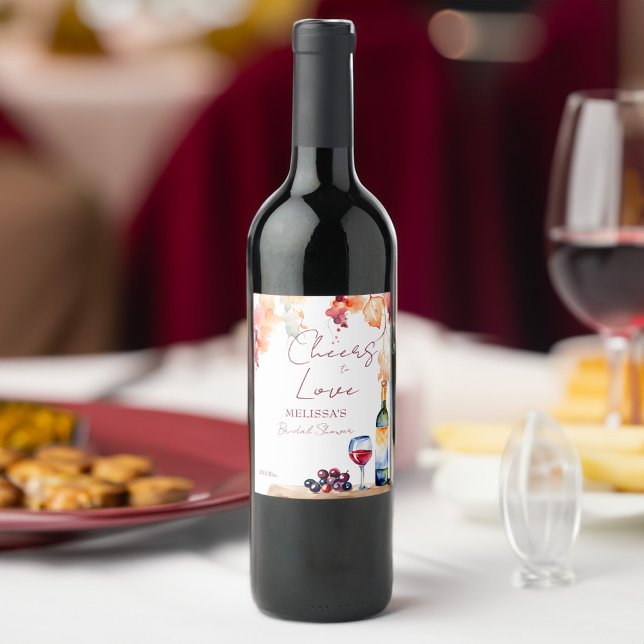 Vino before vows winery bridal shower favour wine label (Vino before vows winery bridal shower bachelorette party personalized wine labels)