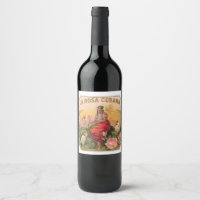 Vino botella La Rosa Cubana Diseño Vintage Cuba