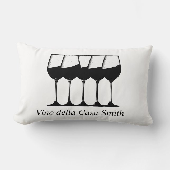 Vino Della Casa Wine Throw Pillow (Front)