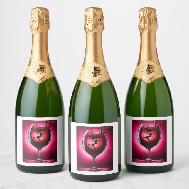 Vino Essence: A Melange of Grace" Sparkling Wine Label (Bottles)