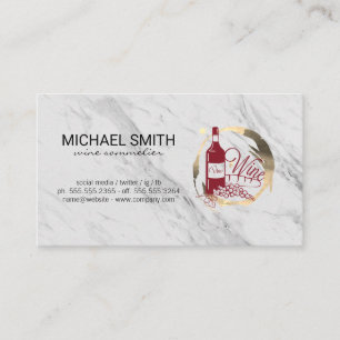 Vino Marble and Gold Ring Stain Business Card