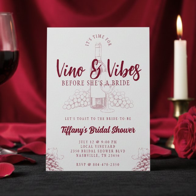 Vino & Vibes Bridal Shower Invitation (Creator Uploaded)