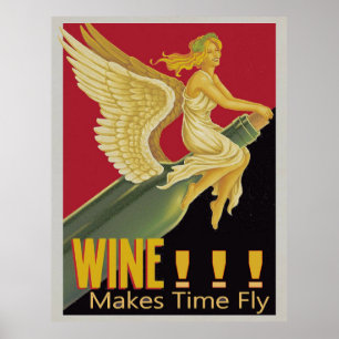 Vino- Wine Flies Vintage Posters