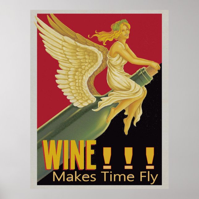 Vino- Wine Flies Vintage Posters (Front)