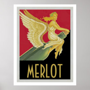 Vino- Wine Merlot Posters,  personalize Poster